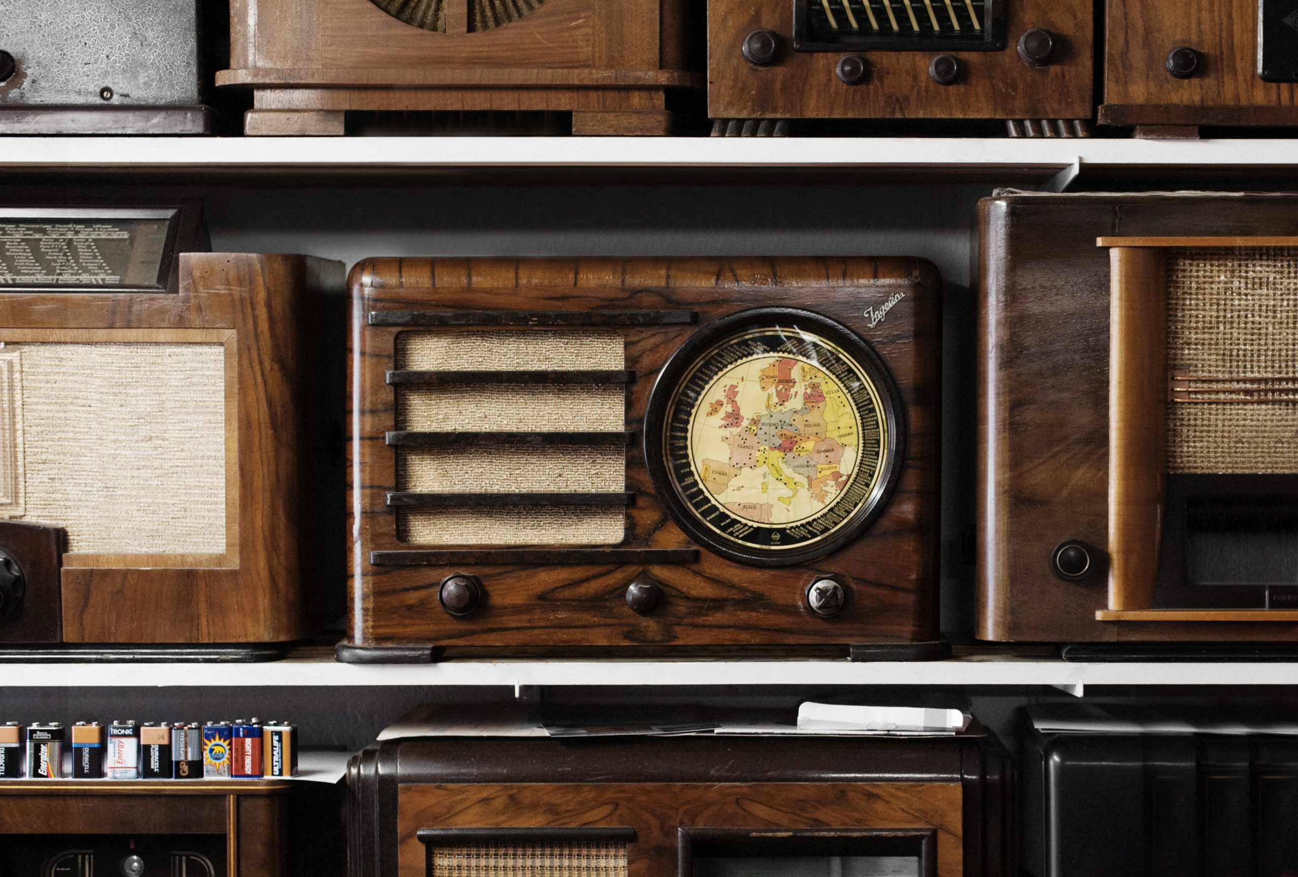 Historic radios in a radio museum